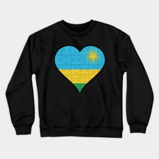 Rwandan Jigsaw Puzzle Heart Design - Gift for Rwandan With Rwanda Roots Crewneck Sweatshirt